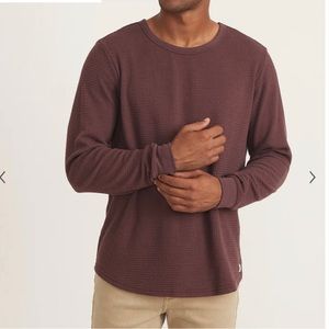 Marine Layer Box Waffle Crew Tee in Fudge